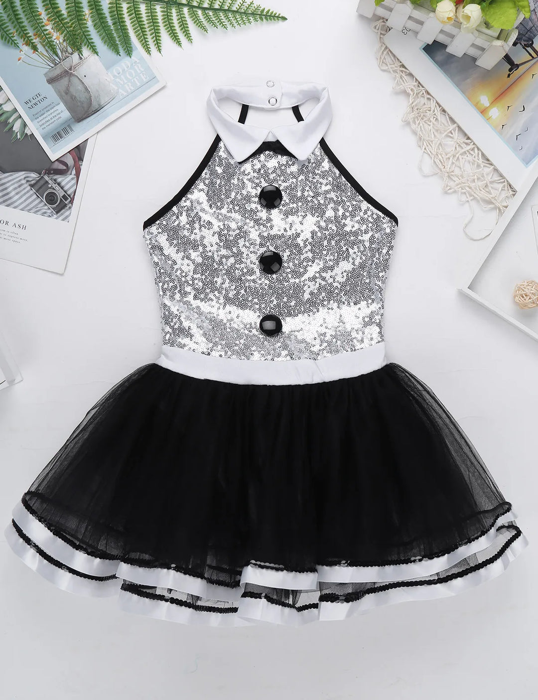 Robe justaucorps paillette sans manches Angélique