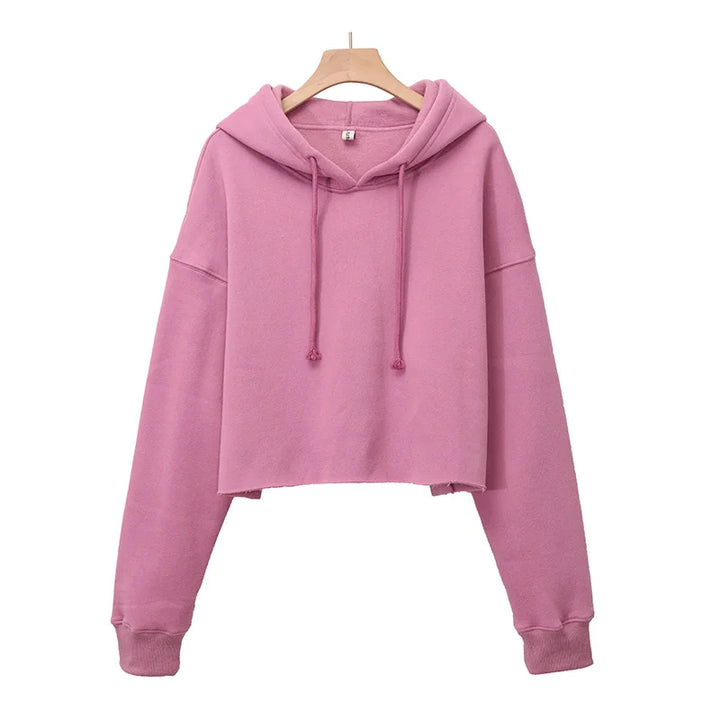 Sweat-shirt court à capuche manches longues Elisandra