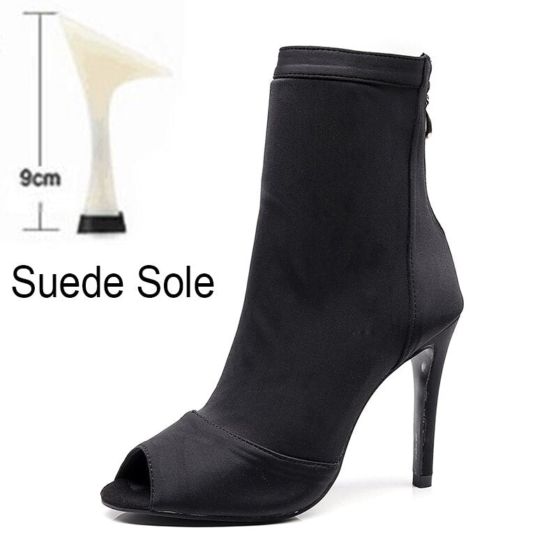 Bottines danse Assa noir semelle suede Talons de 8.5cm