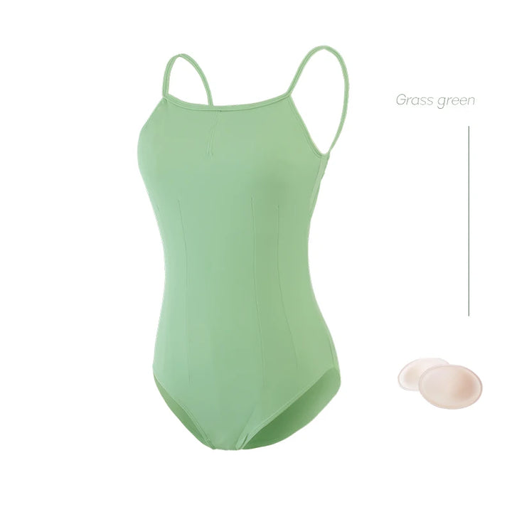 Justaucorps fines bretelles dos nu fantaisie Sabine