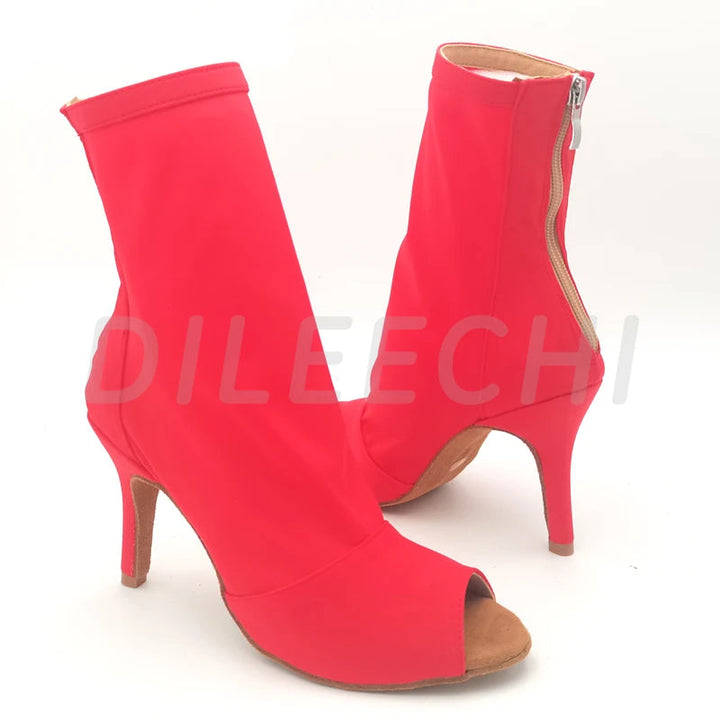 Bottines danse Assa rouge semelle suede Talons 6 à 11cm