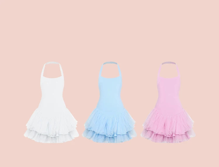 Robe justaucorps sans manches jupette dentelle Roselyne