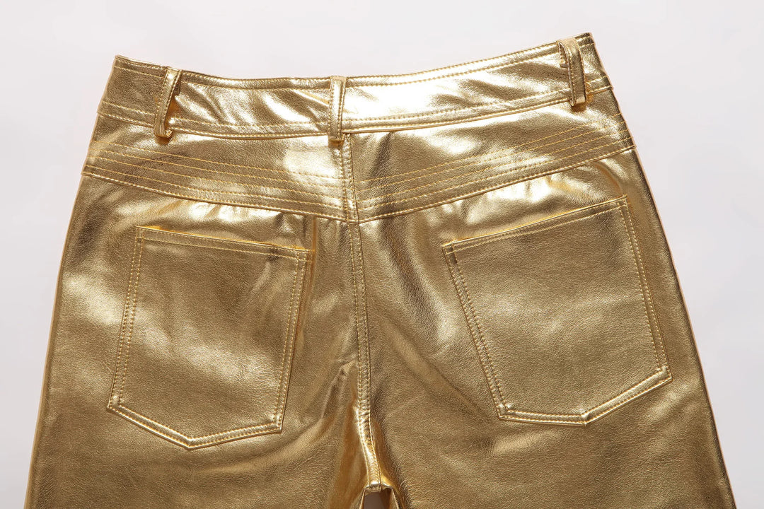 Pantalon PU brillant pour hommes