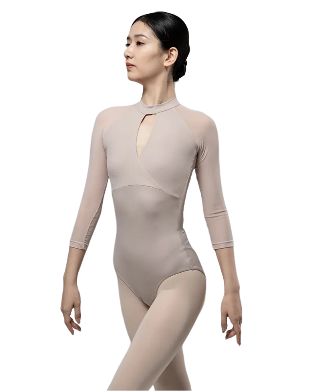 Justaucorps manches longues nude Ornella