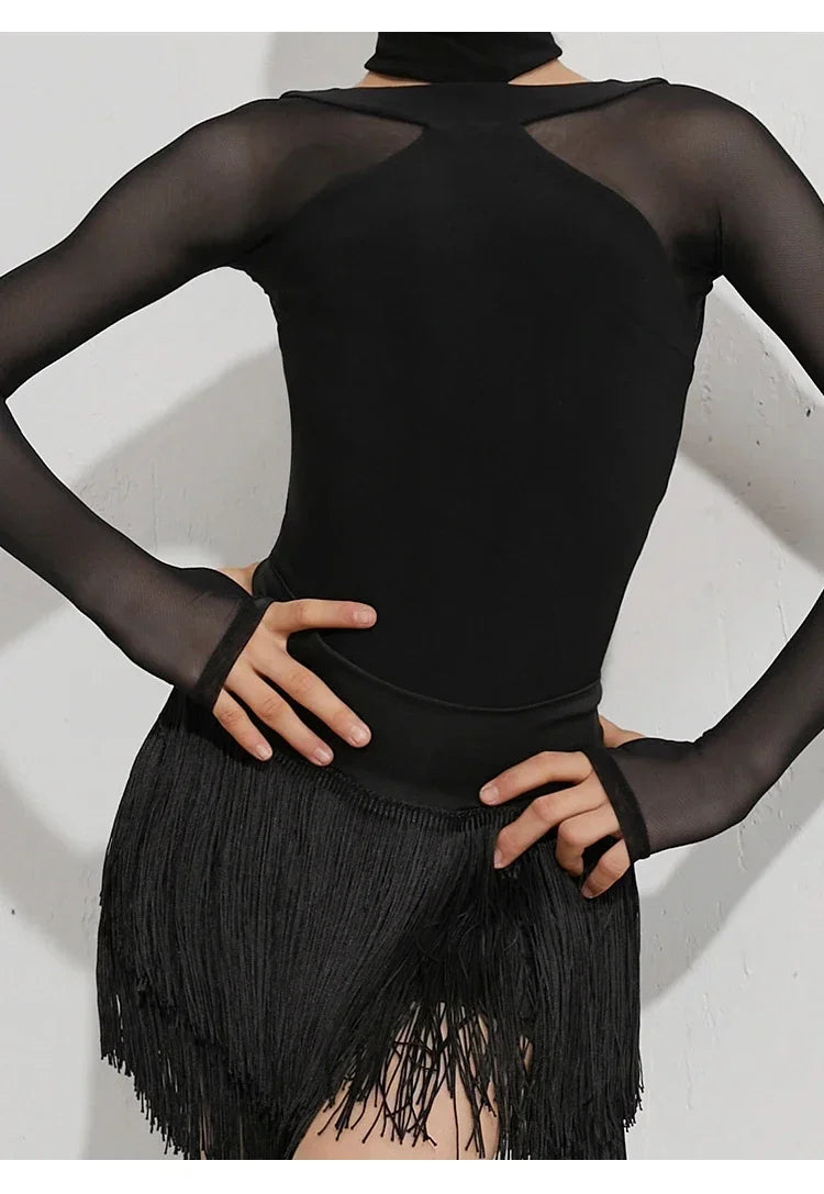 Justaucorps manches longues dos croisé Amira