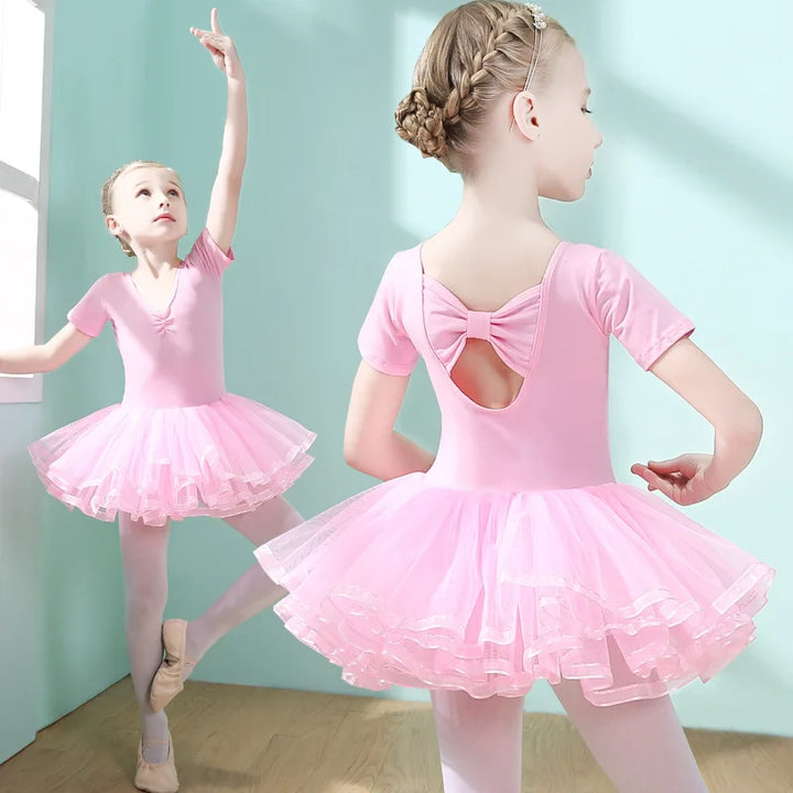 Justaucorps tutu paillettes manches courtes CELESTE