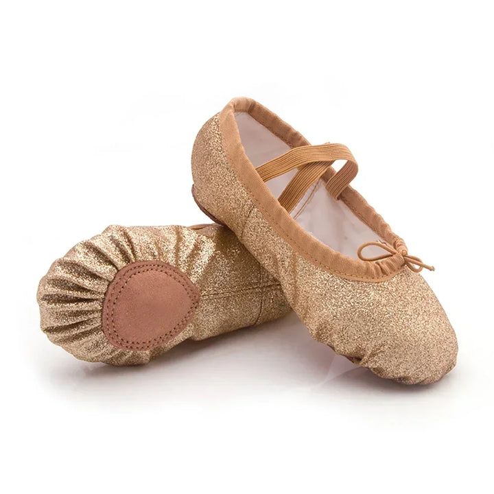 Chaussons demi-pointes bi-semelle à paillettes