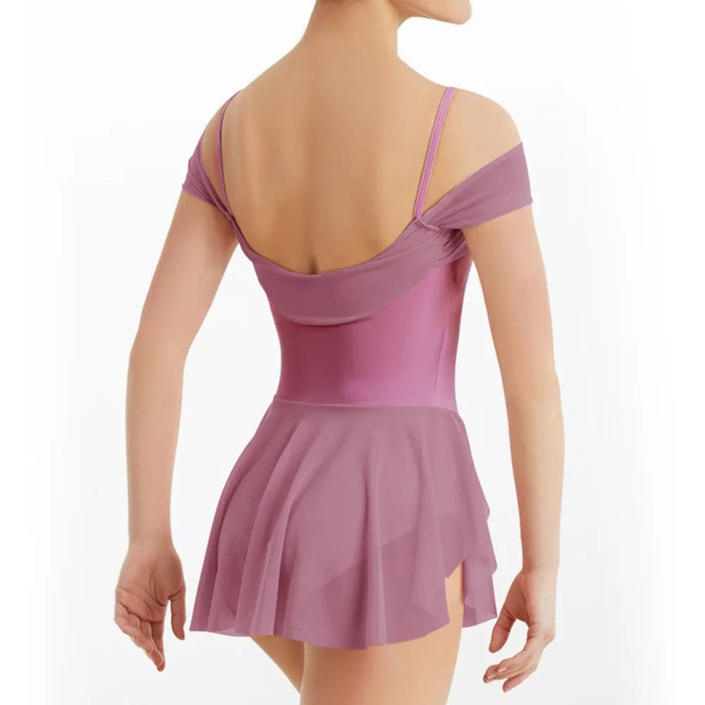 Justaucorps manches courtes avec jupette Opaline Taille L