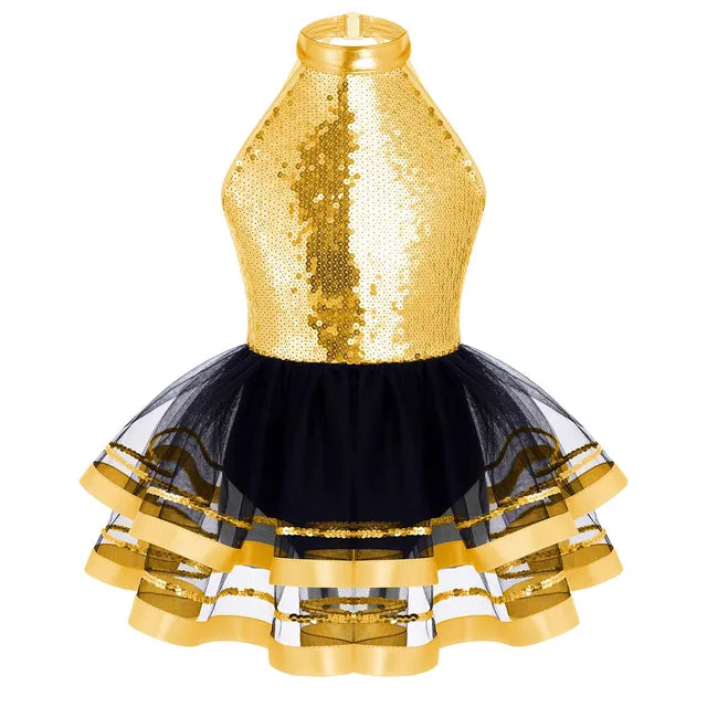 Robe justaucorps paillette sans manches Angélique