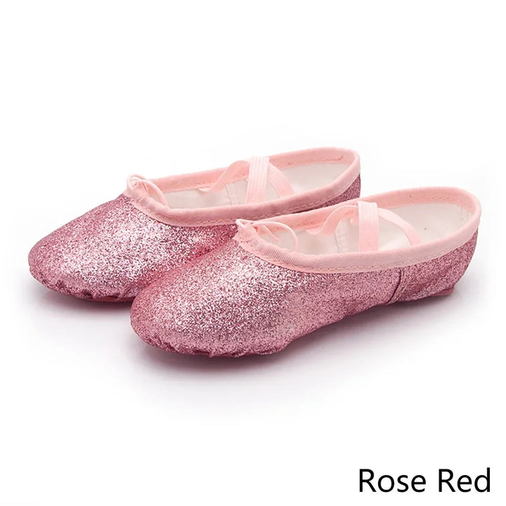 Chaussons demi-pointes bi-semelle à paillettes