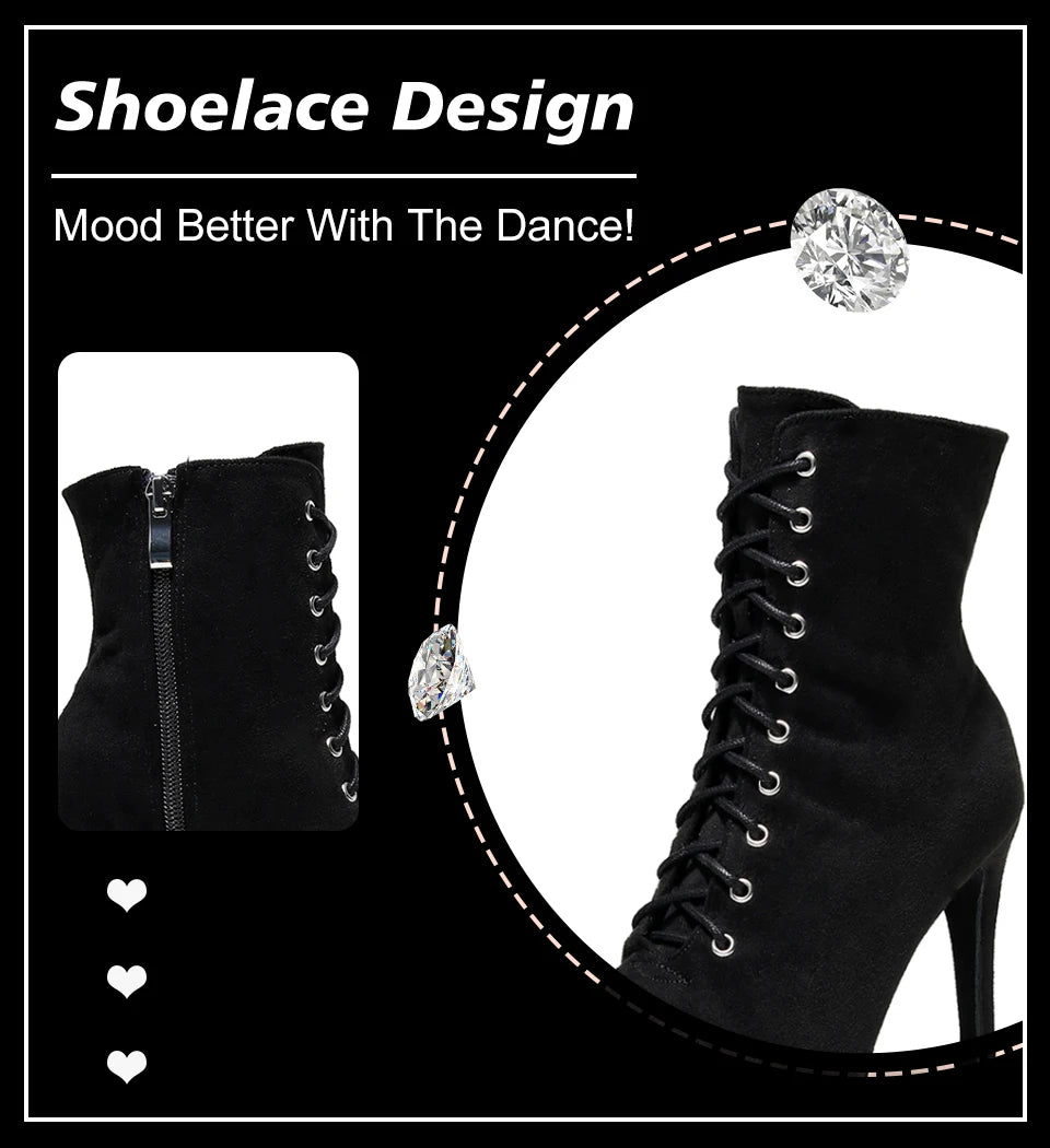 BOTTINES FERMÉES DANSE SHAYANE NOIR TALONS DE 6 À 11CM