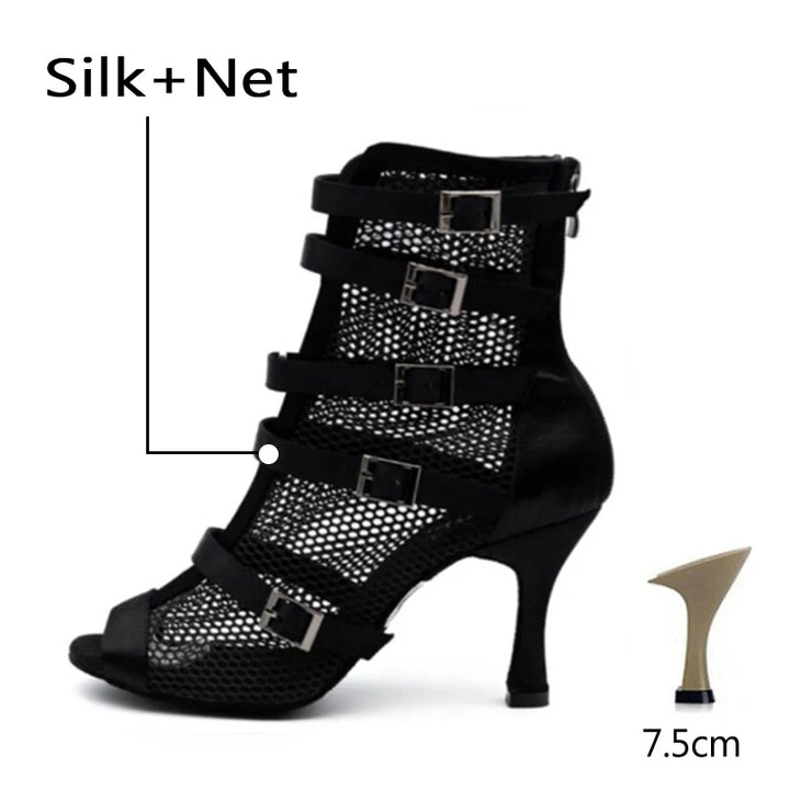 Bottines Sofia maille noire Talon de 6 à 10cm