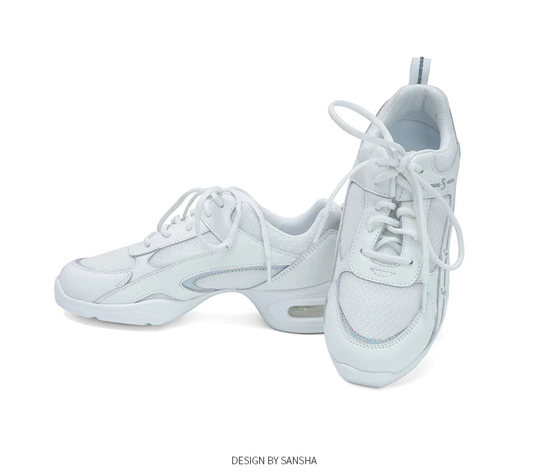 Baskets mesh cuir phosphore Sansha