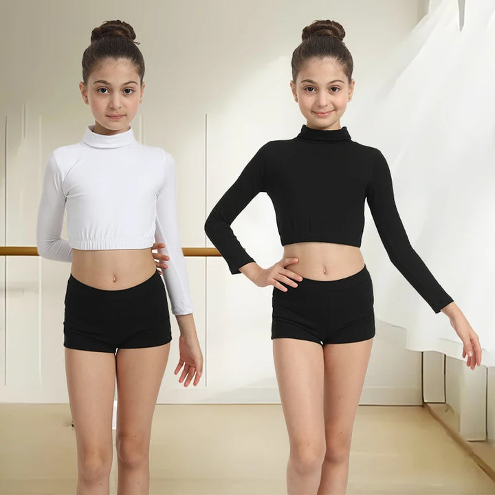 Top court col haut et manches longues