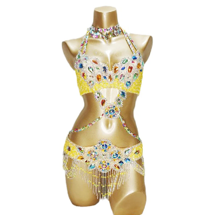 Ensemble Krystal Belly Dance Costume 3pcs