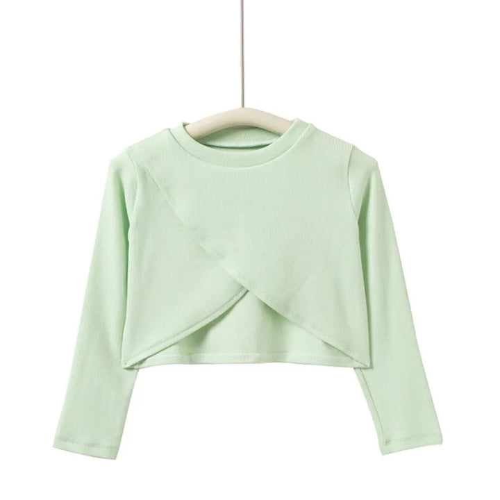 Top sweat manches longues court filles