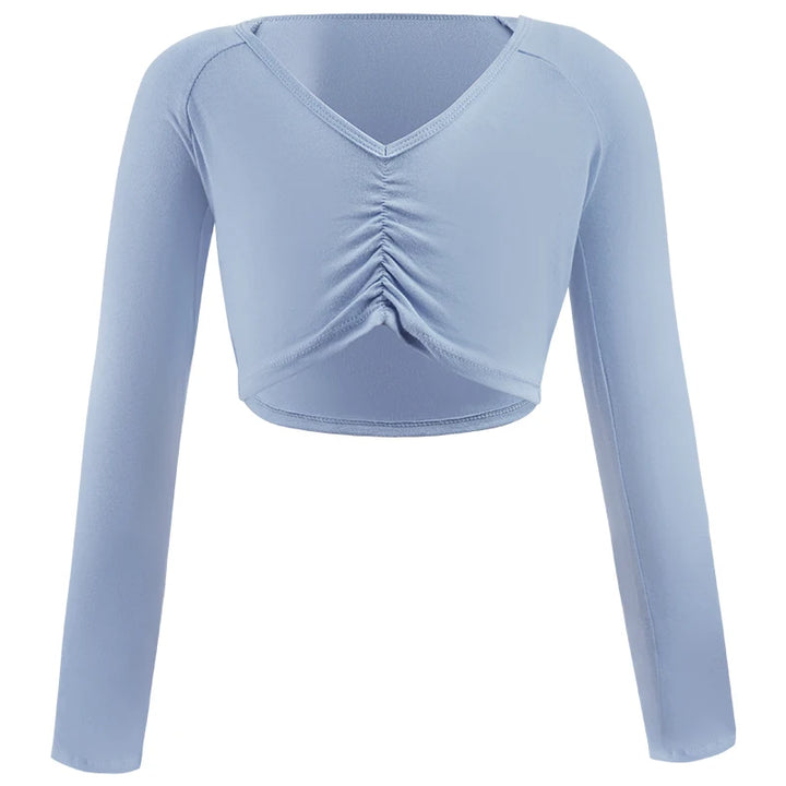 Top court décolleté manches longues Filles