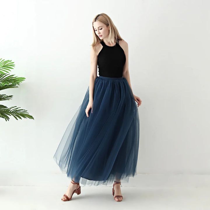 Jupe longue en tulle Kamala 17 Couleurs diponibles