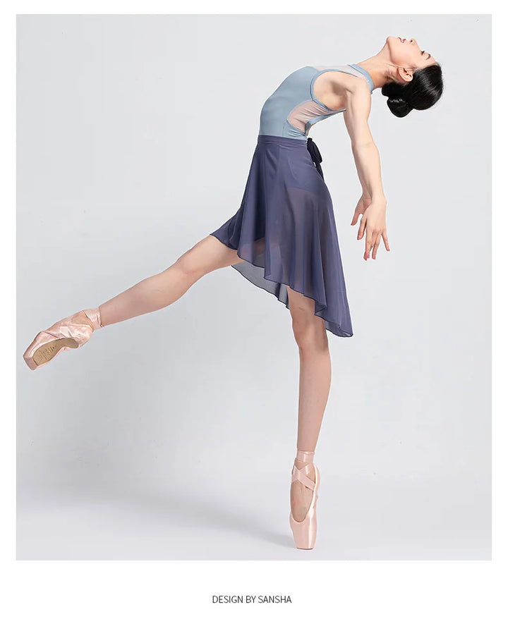 Justaucorps bi-matiere sans manches Sansha