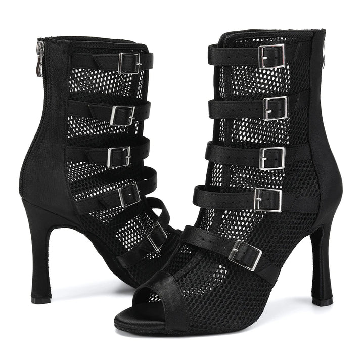 Bottines Sofia maille noire Talon de 6 à 10cm