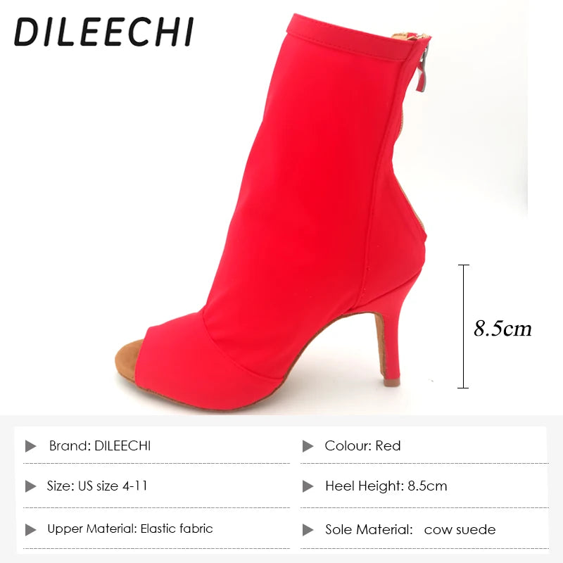 Bottines danse Assa rouge semelle suede Talons 6 à 11cm