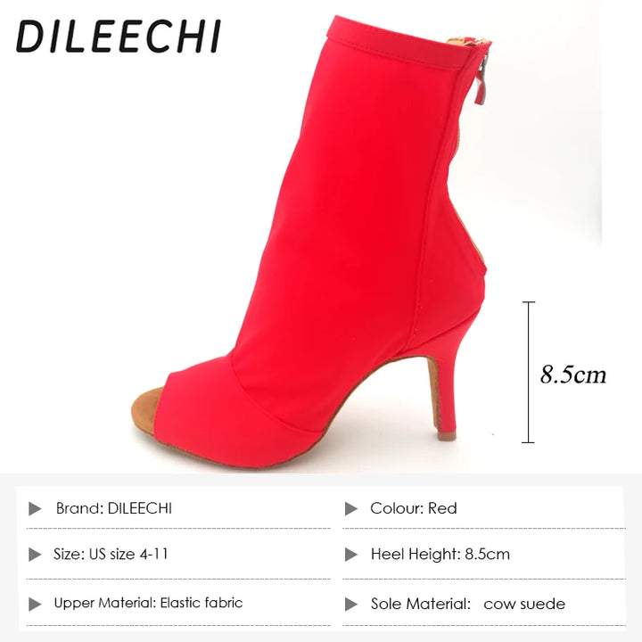 Bottines danse Assa rouge semelle suede Talons 6 à 11cm