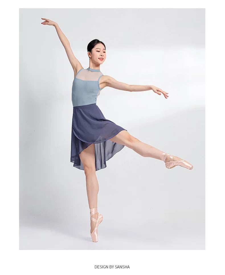 Justaucorps bi-matiere sans manches Sansha