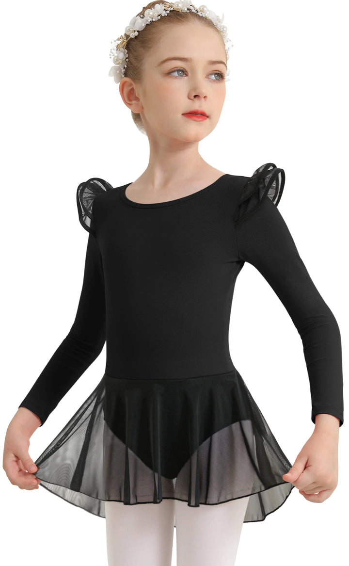 Justaucorps manches courtes ou longues avec jupette Alwenn