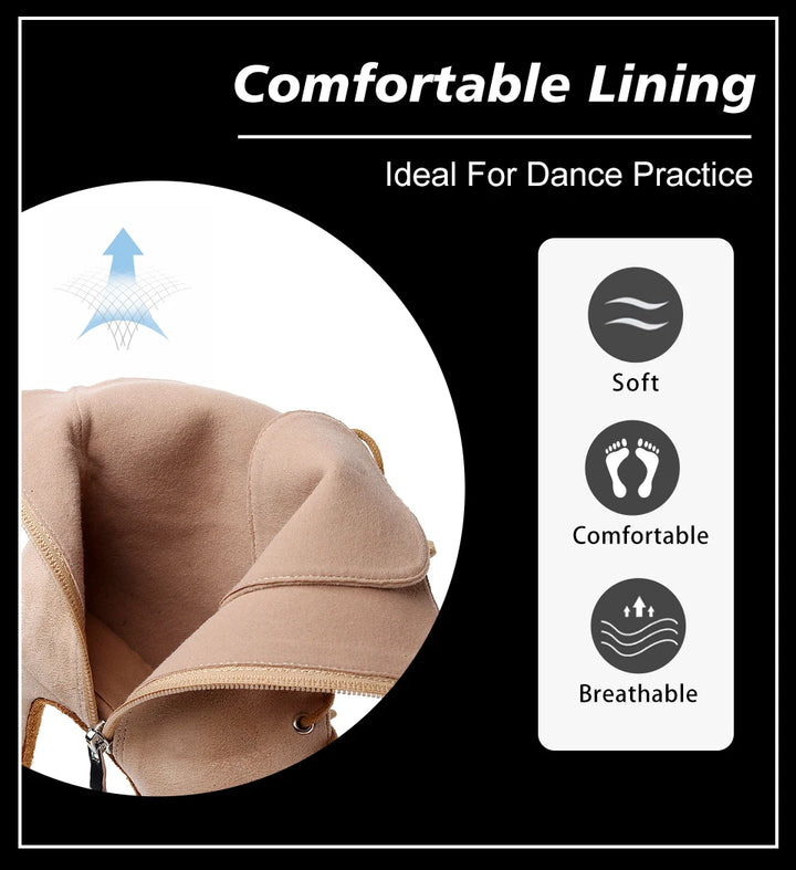 BOTTINES FERMÉES DANSE SHAYANE BEIGE TALONS DE 7 À 11CM