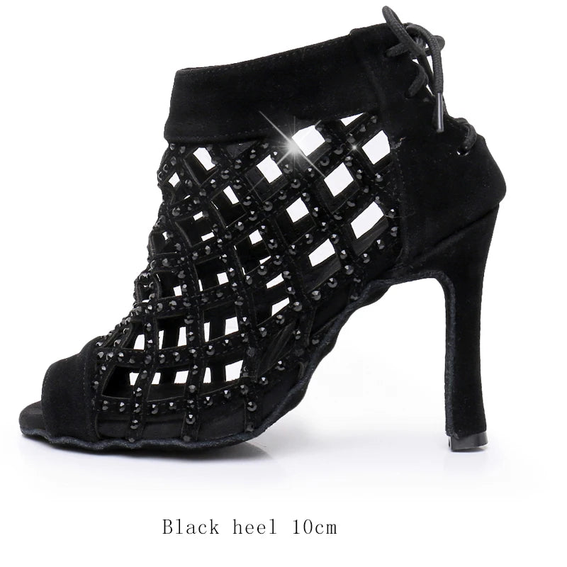 Bottines danse ajourée Noor 3 coloris disponibles Talons 6 à 10 cm