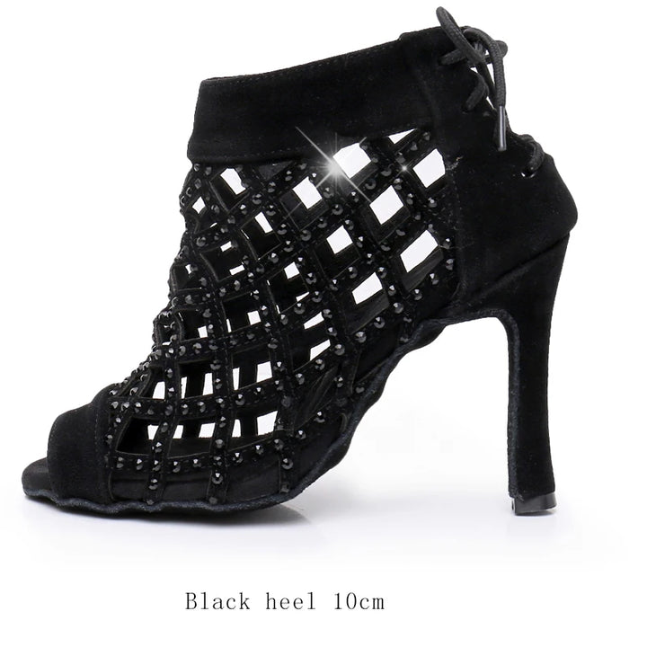 Bottines danse ajourée Noor 3 coloris disponibles Talons 6 à 10 cm