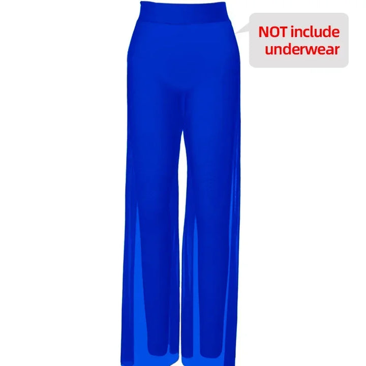 Pantalon Florence large en mesh transparent