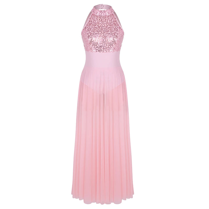 Robe justaucorps paillettes Macha fendue sur le côté