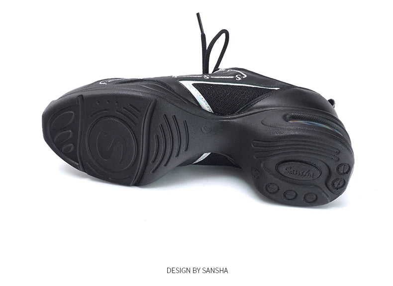 Baskets mesh cuir phosphore Sansha