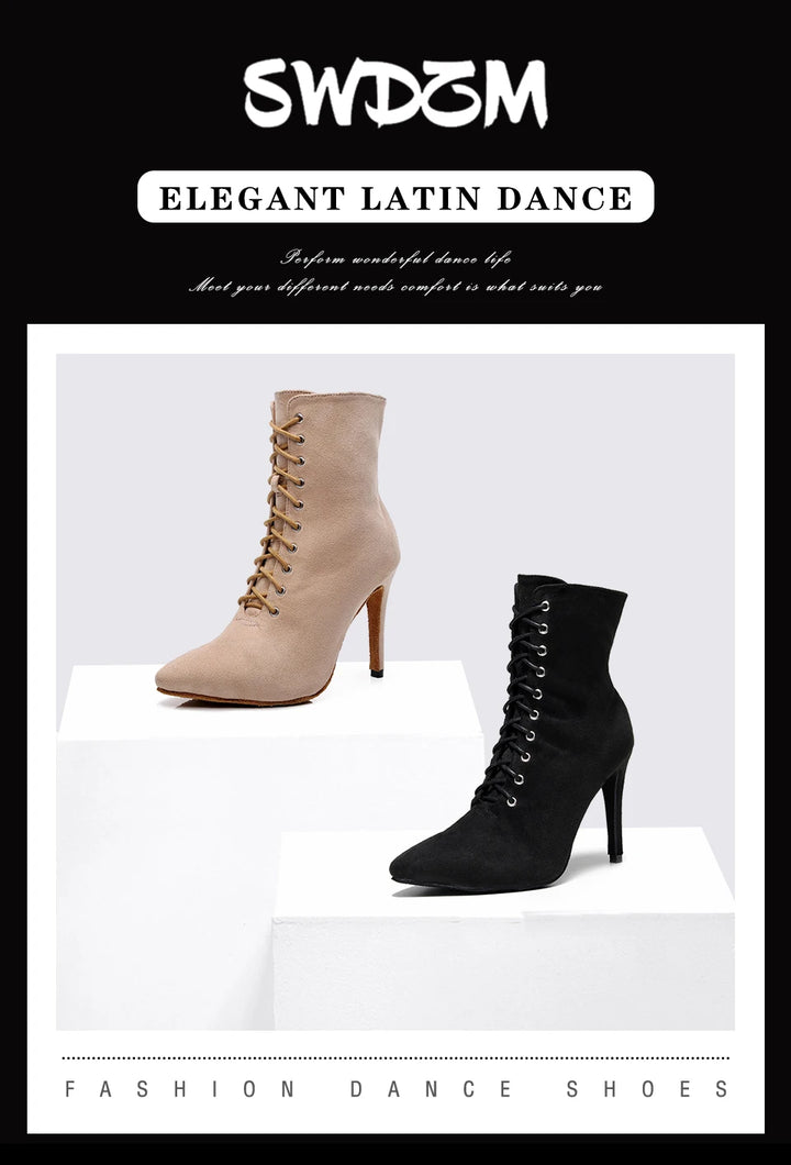 BOTTINES FERMÉES DANSE SHAYANE NOIR TALONS DE 6 À 11CM