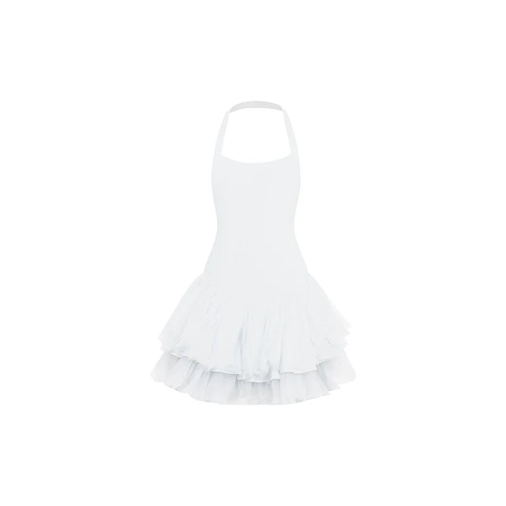 Robe justaucorps sans manches jupette dentelle Roselyne