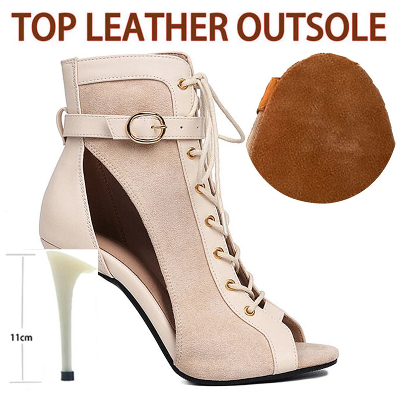 Bottines danse Ruth beige Talons de 7 à 11cm