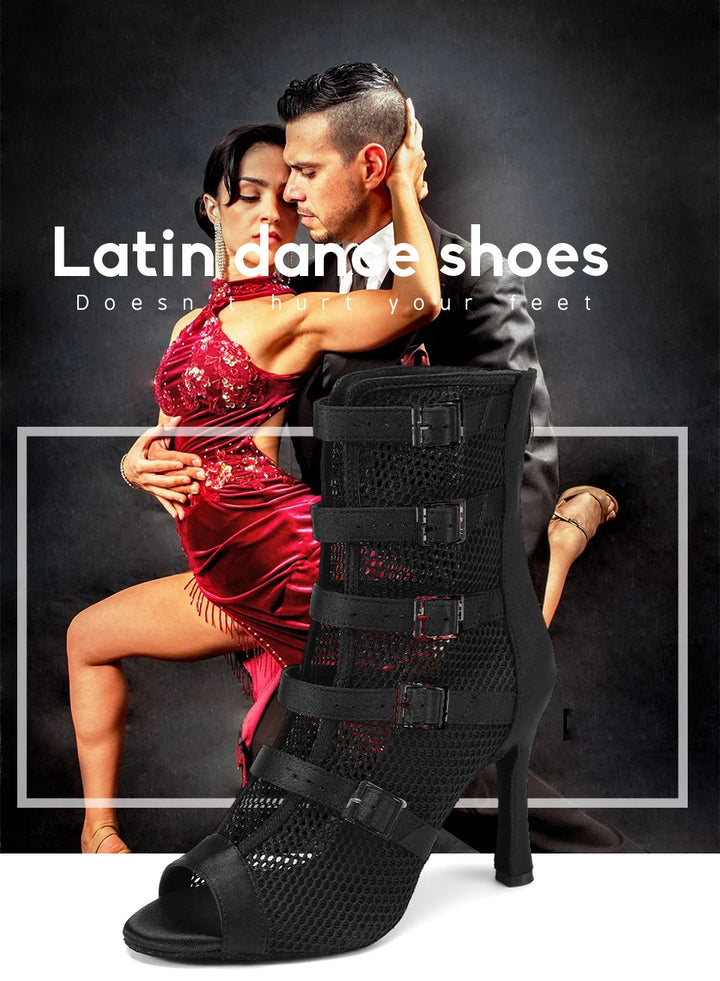 Bottines Sofia maille noire Talon de 6 à 10cm