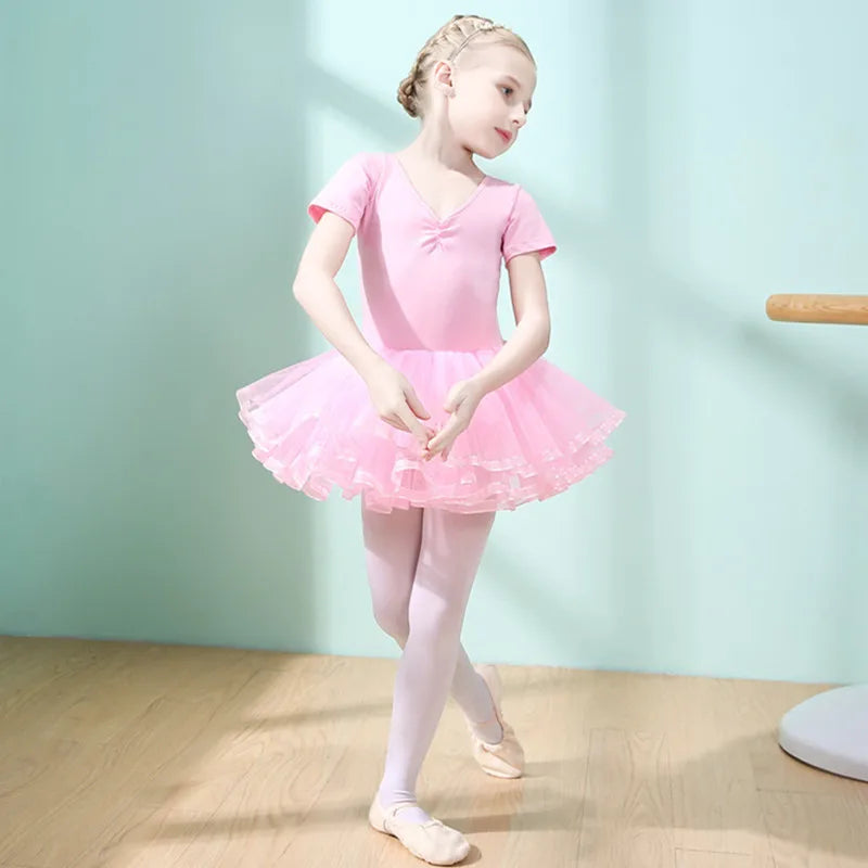 Justaucorps tutu paillettes manches courtes CELESTE