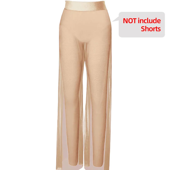 Pantalon Florence large en mesh transparent