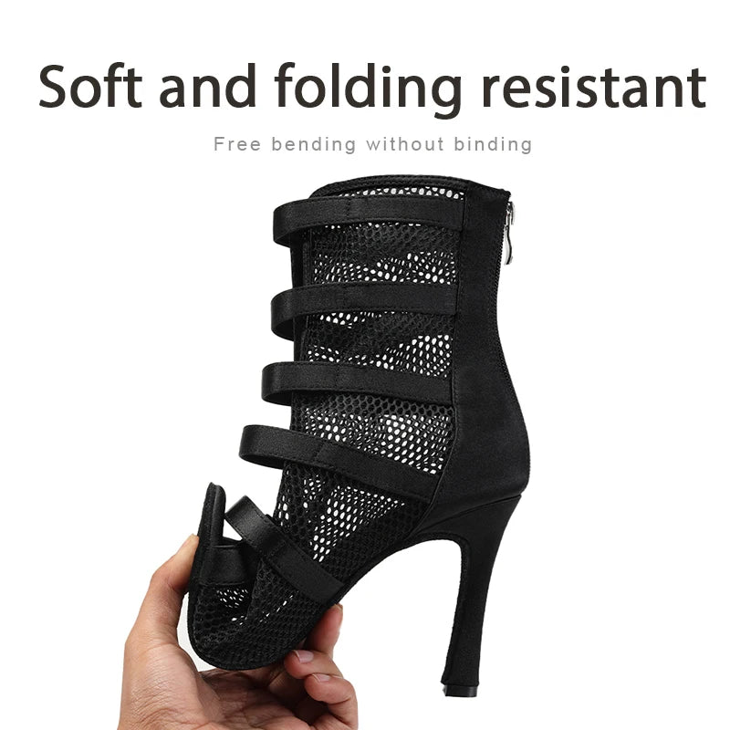 Bottines Sofia maille noire Talon de 6 à 10cm