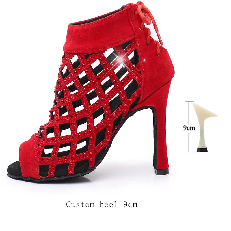 Bottines danse ajourée Noor 3 coloris disponibles Talons 6 à 10 cm