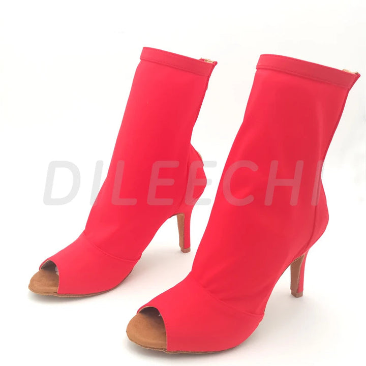 Bottines danse Assa rouge semelle suede Talons 6 à 11cm