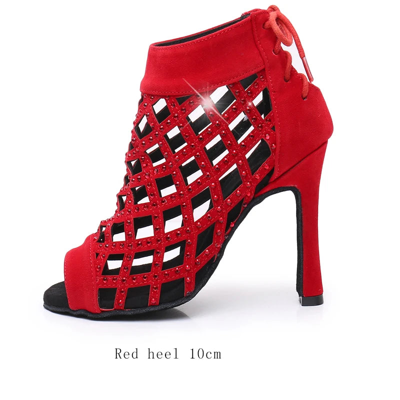 Bottines danse ajourée Noor 3 coloris disponibles Talons 6 à 10 cm