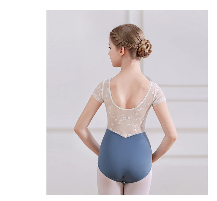 Justaucorps manches courtes haut dentelle Alix