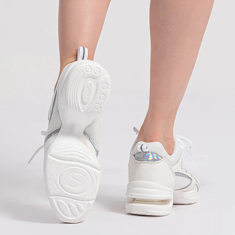 Baskets mesh cuir phosphore Sansha