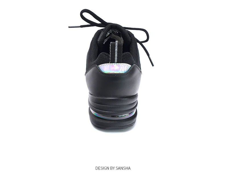 Baskets mesh cuir phosphore Sansha