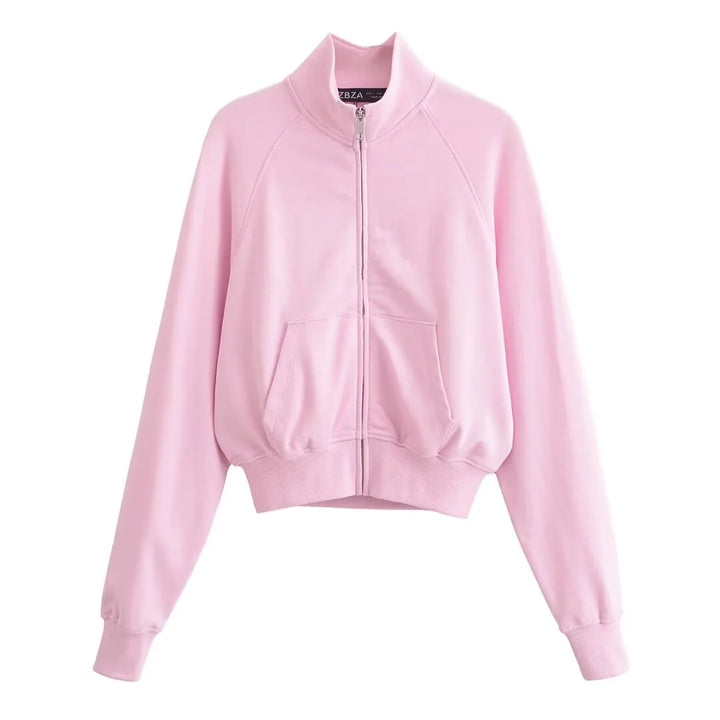 Veste courte zip col haut avec ou sans pantalon