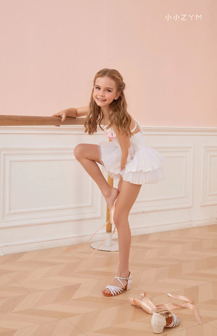 Robe justaucorps sans manches jupette dentelle Roselyne