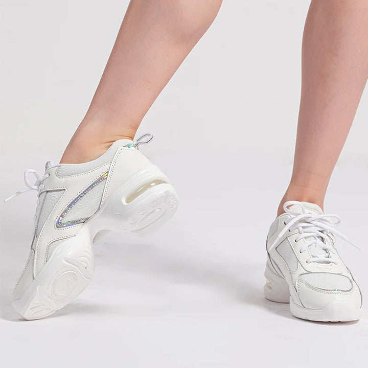 Baskets mesh cuir phosphore Sansha